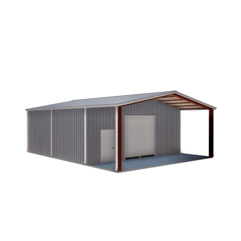 30x40x12-steel-pole-barn-partially-enclosed-albany-ga-metal-buildings