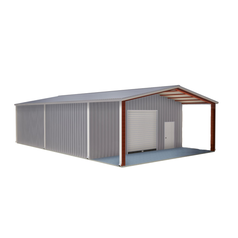 30x50x12-steel-pole-barn-partially-enclosed-albany-ga-metal-buildings